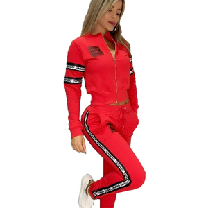 Completo Due Pezzi da <span class=keywords><strong>Donna</strong></span> di Lusso con Stampa Autunno/Inverno, Manica Lunga con Zip, Tuta Sportiva di Marca - Product Image 6