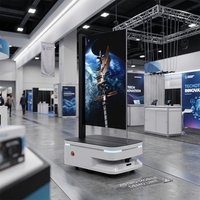 Robot publicitaire mobile interactif haute luminosité avec navigation autonome, châssis de robot mobile, affichage numérique