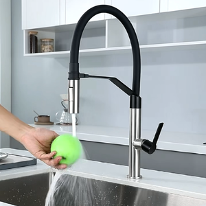Grifo de Cocina Flexible de Lujo <span class=keywords><strong>HUICI</strong></span> de Acero Inoxidable 304 con Boquilla Extraíble y Diseño de Cable de Una Sola Mano - Product Image 3