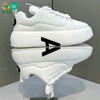 Chaussures de skate rétro de luxe, blanches et noires, à semelle épaisse, respirantes, tendance, décontractées, pour la marche