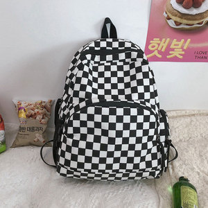 Black <strong>White</strong> Printing <strong>Mini</strong> <strong>Backpack</strong> Casual Plaid Book Bag Checkerboard <strong>Backpack</strong> - Product Image 3