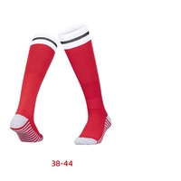 Chaussettes de sport montantes rayées personnalisées, avec bordure colorée, respirantes, pour football, semelle renforcée, logo personnalisé OEM, vente en gros