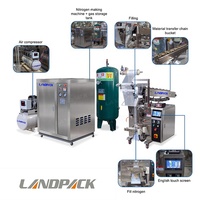 Automatische stikstof verpakkingsmachine voor popcorn, geroosterde pinda's, snacks, gedroogd fruit, aardappel- en bananenchips.