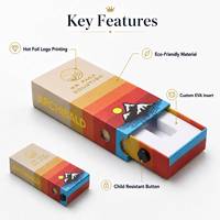 Boîte en carton personnalisée résistante aux enfants pour cartouches de vapeur, étanche, pour 2g, emballage jetable avec insert
