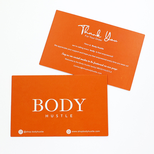 Magnifique cartes de remerciement en papier orange pour senior avancé personnalisé avec logo imprimante de cartes de visite de remerciement biodégradable de haute qualité - Product Image 1