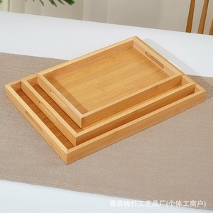 Bamboo Wood Serving <b>Tray</b> Rectangular Solid Wood Fruit <b>Tea</b> <b>Tray</b> Household Kitchen Restaurant Use - Product Image 1