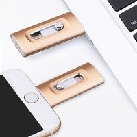 Clé USB Métallique Compatible - Grande Capacité 64 Go, Triple Fonction, Double Utilisation pour Téléphone Portable et Ordinateur, Interface USB 2.0/3.0