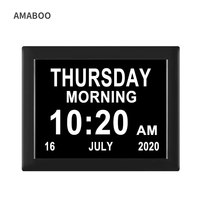 AMABOO - Leagwhar Bla Dutch Alzheim Senior Wall Calendar Alarm Digital Dementia Clock
