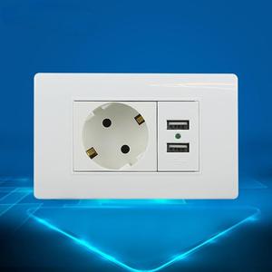 Enchufe de interruptor de pared alemán de estilo europeo, Panel de vidrio templado blanco de alta calidad ABS, estándar de la UE, USB Dual de un solo polo/doble tiro - Product Image 5