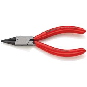 KNIPEX 37 41 125 Alicates de punta plana para Mecánica de Precisión recubierto de plástico negro atramentado 125 mm - Product Image 1