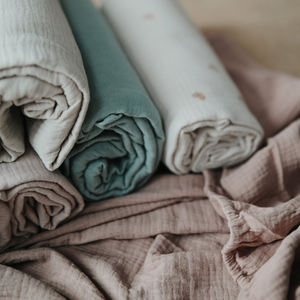 Custom Organic Cotton Muslin Crepe Baby <strong>Bedding</strong> Crib Fitted Sheet <strong>Cot</strong> <strong>Bed</strong> Breathable 200TC All-Season Mattress Sheet - Product Image 6