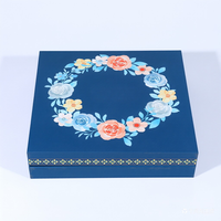 Boîtes d'emballage en papier rigide personnalisées, motif floral, laminage mat, gaufrage pour chocolat, sushi, bonbons, macarons, emballage cadeau