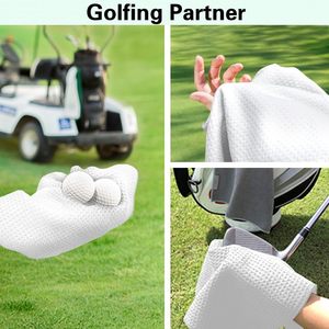 Serviette de golf en coton gaufré personnalisée avec logo, légère, élégante, à séchage rapide, avec clip pour clubs de golf - Product Image 6