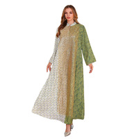 SMT154 été nouveau musulman Patchwork Sequin Robe moyen-orient vêtements dubaï Abaya musulman imprimé Robe