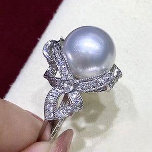 Anillo de perlas sintéticas para mujer, estilo palacio, princesa, elegante, dulce, joyería de moda, accesorio de regalo - Product Image 1