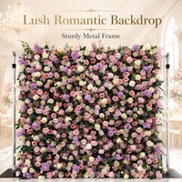 Décor mural floral 5D en acier inoxydable BBGS pour fleurs artificielles roses et violettes, accessoires décoratifs de mariage, style luxe léger