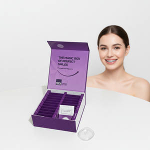 Boîte d'emballage personnalisée en carton rigide pour aligneurs dentaires à 24 étapes, boîte en papier pour gouttières dentaires, boîte magnétique avec pochette - Product Image 2
