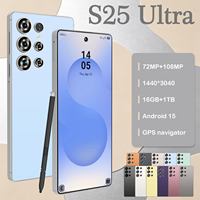 Téléphone mobile Android 15 S25 Ultra original en gros, 16 Go + 1 To, débloqué, avec S-Pen, processeur Deca Core, écran HD, 4G WIFI