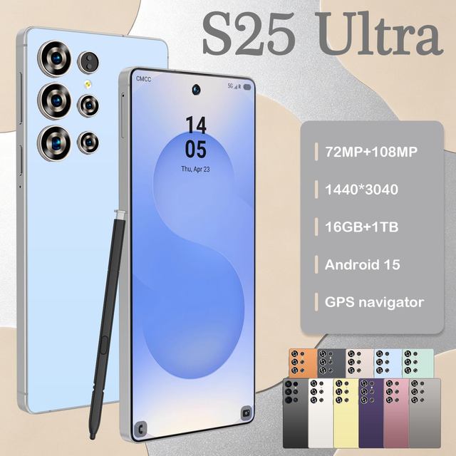 Wholesale Original S25 Ultra Smart Android 15 System Phone 16G+1TB Unlock S-Pen Deca Core CPU HD Screen 4G WIFI Mobile Phone