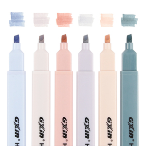 GXIN ปากกาเน้นข้อความสีครีม6ชิ้น/เซ็ต, G-343-6ปากกาฟลูออเรสเซนต์แบบน้ำปลอดสารพิษปากกาเน้นข้อความสำหรับนักเรียนโรงเรียน - Product Image 2