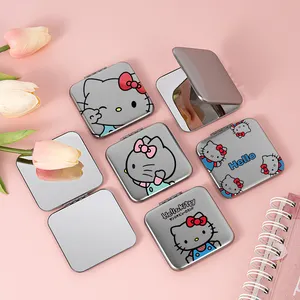 Hello Kitty Make up Mirror New Private Label Makeup Mini Hand Mirror Small Double Side Fold Mirror