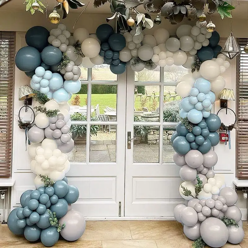 Macaron Blue white Latex Balloons Garland Arch Kit Set per decorazioni per feste di compleanno per bambini compleanno matrimonio baby shower