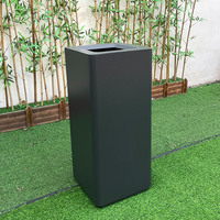 Poubelle commerciale extérieure en acier inoxydable poubelle en cuir benne carrée à clapet benne centre commercial hôtel fer matériel recyclage