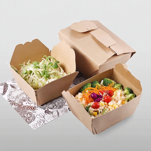 Boîte à lunch en papier kraft jetable, de petite, moyenne et grande taille, nourriture, salade <span class=keywords><strong>sushi</strong></span> boîte d'emballage à emporter 50 pièces - Product Image 3