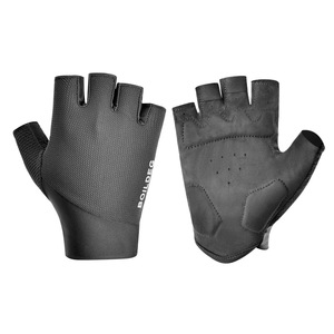 Guantes de ciclismo Infinity negros de medio dedo transpirables unisex para bicicletas de carretera y de montaña - Product Image 2