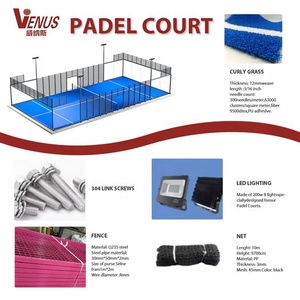 Pista de Pádel Panorámica con Césped Artificial Aprobado por <span class=keywords><strong>la</strong></span> FIP y Vidrio de Seguridad de 12 mm, Fabricante de Pistas de Pádel Comerciales, Precio en China - Product Image 4