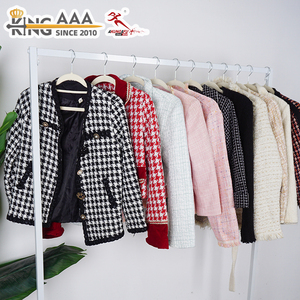 KungFu KingAAA Chaqueta Corta Usada al por Mayor para Mujer, Abrigo Corto de Tweed Vintage, Chaqueta Clásica con Botones, Prenda Exterior Retro Elegante para Mujer - Product Image 1