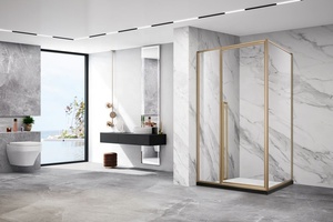 Profilé en acier aluminium or brossé pour portes <span class=keywords><strong>de</strong></span> <span class=keywords><strong>douche</strong></span> coulissantes <span class=keywords><strong>de</strong></span> 8mm et cabine <span class=keywords><strong>de</strong></span> <span class=keywords><strong>douche</strong></span> écran <span class=keywords><strong>de</strong></span> <span class=keywords><strong>douche</strong></span> - Product Image 3