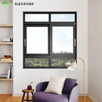 Ventanas y Puertas Corredizas Plegables de Madera con Marco Anodizado Clearview 2023, Resistentes a Huracanes, Doble Acristalamiento Templado, para Exteriores de Hoteles