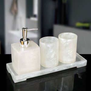 Nero resina di <span class=keywords><strong>marmo</strong></span> Hotel accessorio per il <span class=keywords><strong>bagno</strong></span> <span class=keywords><strong>set</strong></span> - Product Image 6