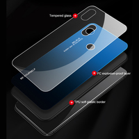 Casing Ponsel Kaca Tempered Gradien, Casing Penutup Pelindung Anti Guncangan, Casing Ponsel Kaca Tempered Gradien untuk Xiaomi Redmi Note 7 6 Pro 5 6A Mi 8 A2 Lite