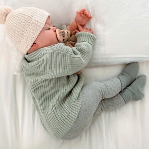 Automne hiver infantile enfant en bas âge garçons filles coton tricot couleur unie à manches longues <span class=keywords><strong>pull</strong></span> vêtements bébé <span class=keywords><strong>pull</strong></span> - Product Image 4