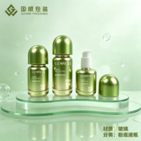 Botol Foundation Cair Kosmetik Mewah Kosong 30ml, Bulat, Dengan Pompa dan Tutup Bola, Warna dan Logo Custom untuk Makeup Concealer