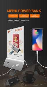 Nuovi Arrivi 2024 Prodotti Elettronici di Tendenza Stazione di Ricarica per Smartphone 13000 mAh con Menu e Pubblicità per Ristoranti - Product Image 3