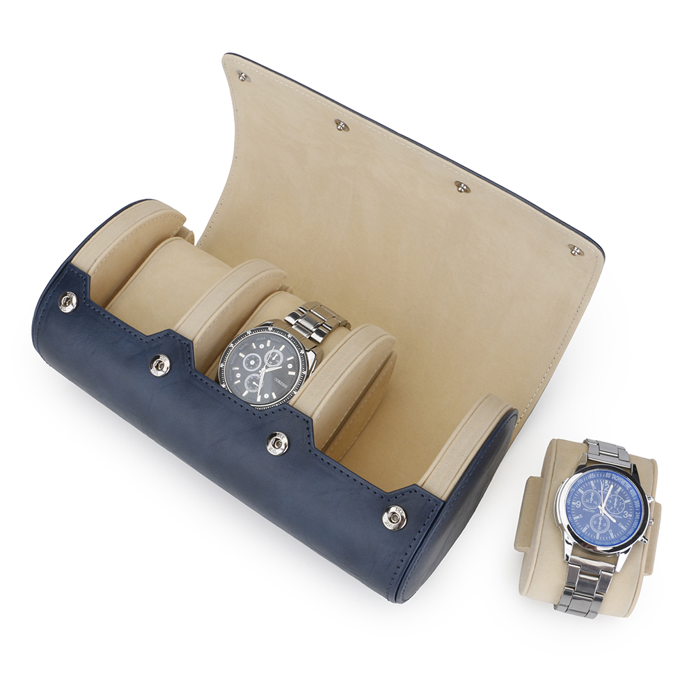 2023 Travel Watch Roll Case 3 Slots Luxury PU Leather Portable Storage Box Organizer for Watches fashion watch roll case