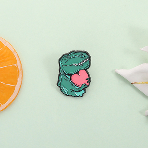 Humorous Dinosaur Esmalte Pin Cartoon Verde Dino Broche Lapel Badge Jóias Presente para Amigos Mochila Atacado - Product Image 2