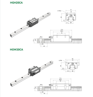 Glissières linéaires HGH20CA haute précision pour machines d'automatisation