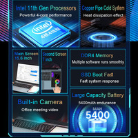 Computadora portátil de doble pantalla de 15,6 "+ 7" Procesador Intel Celeron N95 Computadora portátil de doble pantalla Computadoras portátiles de negocios para juegos