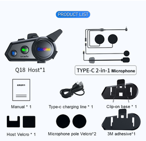 Mới nhất thiết kế Q18 cho 5.3 + 5.0 Mũ bảo hiểm xe máy intercom tai nghe với 500m phạm vi và âm nhạc chia sẻ không dây - Product Image 2