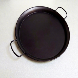 Assiette de présentation en céramique noire givrée pour restaurant, plats froids, pâtes, desserts, salades, gâteaux, plateaux de service avec poignée, vaisselle - Product Image 1