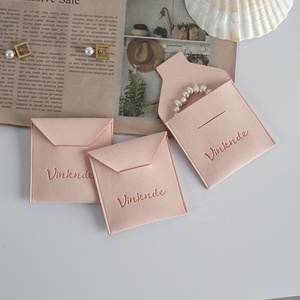 New Design High Quality Luxury <b>Thick</b> Microfiber Bag <b>Ring</b> Necklace Earrings Gift Packaging Jewelry Pouch with Custom Deboss Logo - Product Image 6