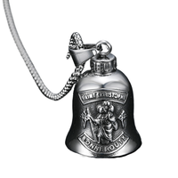 Pendentif Cloche de la Protection Saint Christophe Vintage, Cloche Porte-Bonheur pour Motard, Breloque en Acier Inoxydable 316L, Collier Bijou pour Homme, Vente en Gros