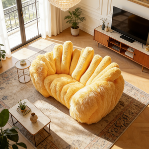 Sofá Moderno de Lujo en Forma de Plátano, Muebles de Sala de Estar de Lujo, Sillón Creativo de Felpa, Tela de Terciopelo, Sofá Esponjoso - Product Image 6