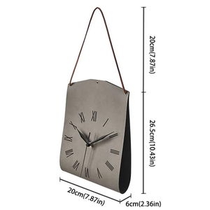 Reloj de pared de cuero para cafetería, reloj Retro de estudio, adornos, reloj de pared de moda Retro con cuerda, decoración colgante para sala de estar - Product Image 3