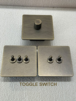 Interrupteur à bascule double pôle série TEP, style rétro, acier inoxydable, norme britannique, universel européen, 10A 250V 86 maison