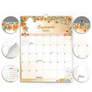 2026 English Office Wall Calendar <b>18</b> Month Sprial Panel Design European & American Style - Product Image 3